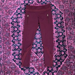 Burgundy lululemon crops